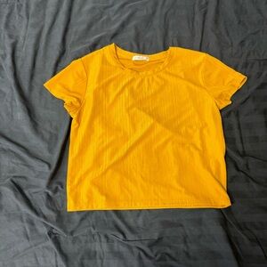 Buttery Soft Yellow Ribbed Crop Top